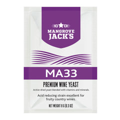 Yeast Sachet - Mangrove Jack's Premium MA33 Wine Yeast 8g - Acid Reducing For Fruity White & Blush Country Wines