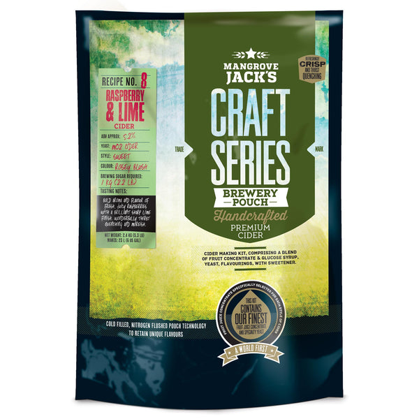 Mangrove Jack's Craft Series Raspberry & Lime Cider Kit 40 Pint 2.4Kg