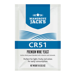 Yeast Sachet - Mangrove Jack's Premium CR51 Wine Yeast 8g - For Red Wines Intended For Early Consumption