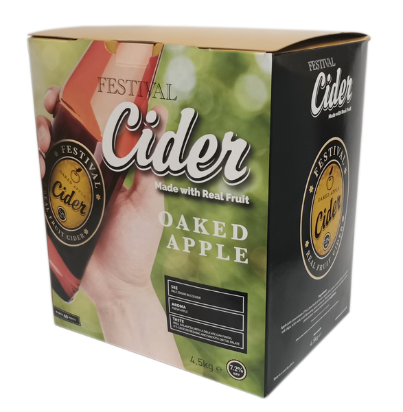 Festival Real Fruit Cider Kit - Oaked Apple 4.5Kg Makes 40 Pints (23 Litres)
