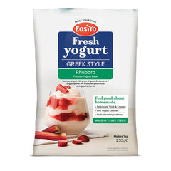 EasiYo Greek Style Rhubarb Flavoured Yogurt Sachet 230g