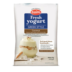 EasiYo Greek Style Coconut With Coconut Bits Flavoured Yogurt Sachet 240g