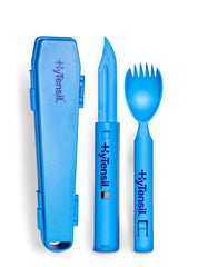 Hytensil Cutlery - Turquoise - Hygenic Compact Reusable Travel Cutlery Set Kills MRSA & E.Coli