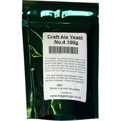 Bigger Jugs Green Packet Craft Ale Yeast No. 4 - 100g Supplied in Resealable Pouch