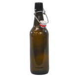 Amber Glass 500ml Swing Top Beer Bottles Complete With Closures - Box of 12