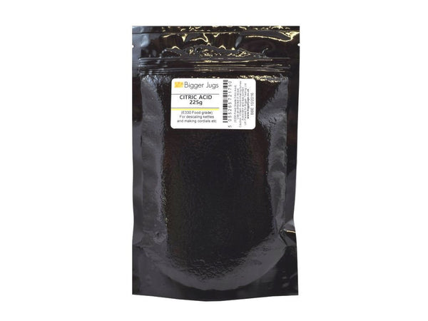 Citric Acid 225g - Supplied in Resealable Pouch - For Making Elderflower Champagne, Cordials, Jams, Sherbert, Sweets & Descaling Limescale / Rust Removal