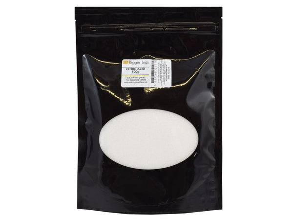 Citric Acid 500g - Supplied in Resealable Pouch - For Making Elderflower Champagne, Cordials, Jams, Sherbert, Sweets & Descaling Limescale / Rust Removal