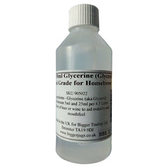 Glycerine (Glycerol) 250ml - To Aid Maturing & Smoothing of Homemade Wines - Also Excellent in Homemade Sorbet Making