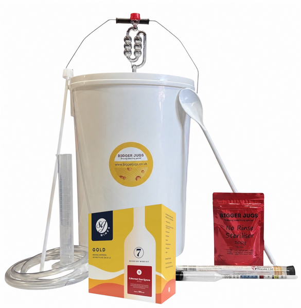 Starter Wine Making Set - 30 Bottle Size SG Wines Gold with Equipment - 7 Styles