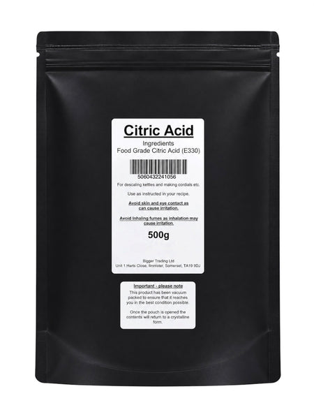 Citric Acid 500g - Supplied in Resealable Pouch - For Making Elderflower Champagne, Cordials, Jams, Sherbert, Sweets & Descaling Limescale / Rust Removal