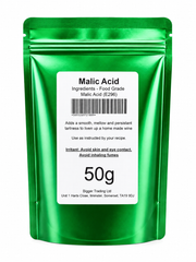 Malic Acid 50g Supplied in Heavy Duty Resealable Pouch