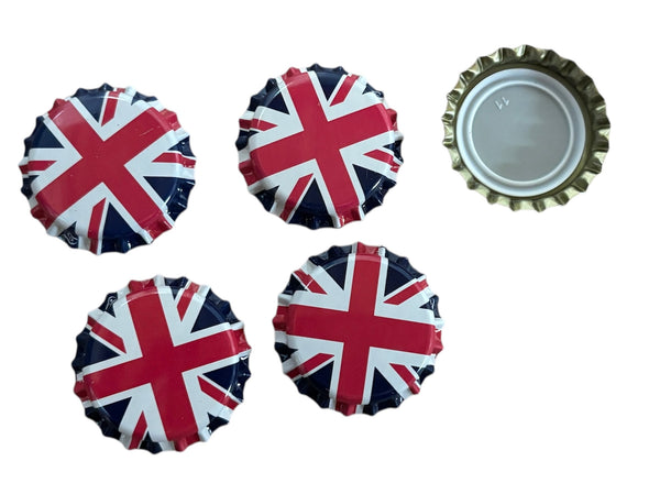 Crown Caps Union Jack Design - Pack of Approx. 100 - Buy 1 Get 1 Half Price