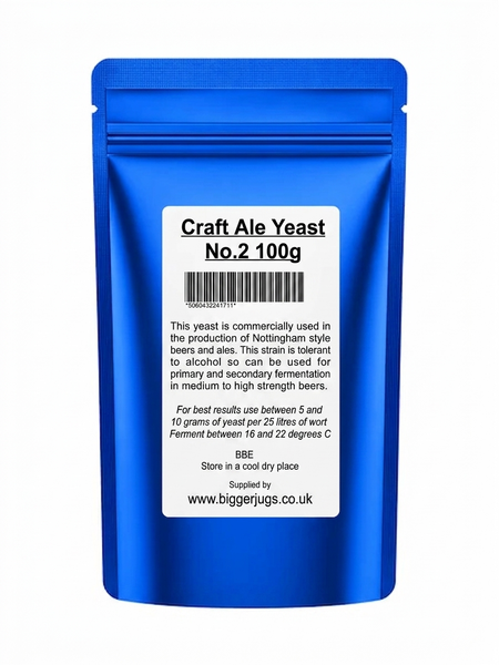 Bigger Jugs Blue Packet Craft Ale Yeast No. 2 - 100g Supplied in Resealable Pouch