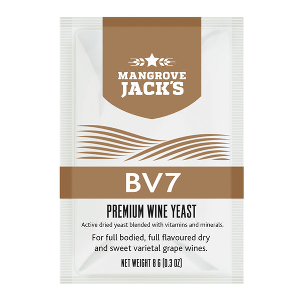 Mangrove Jack's Premium BV7 Wine Yeast 8g Sachet - For Full Bodied Dry & Sweet Grape Wines - SPECIAL OFFER AS BEST BEFORE IS 31/10/2026