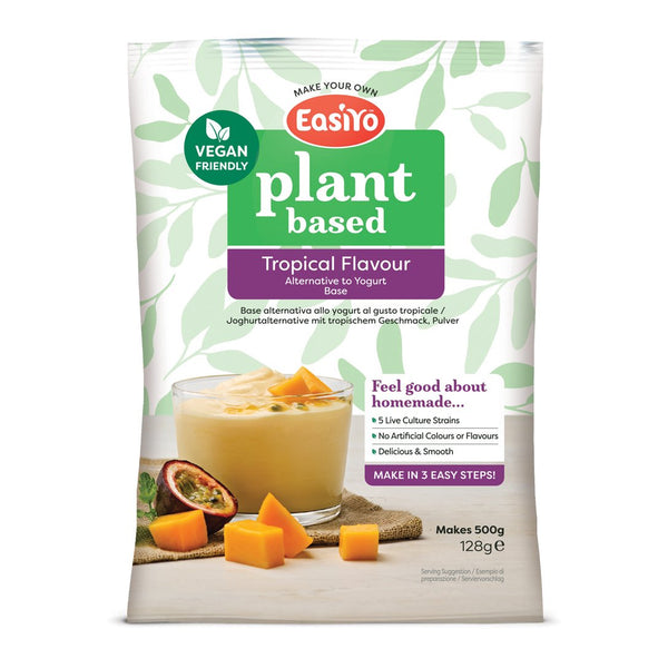EasiYo Plant Based Tropical Flavour Vegan Alternative to Yogurt Sachet 128g - For Use With EasiYo 500g Mini Maker