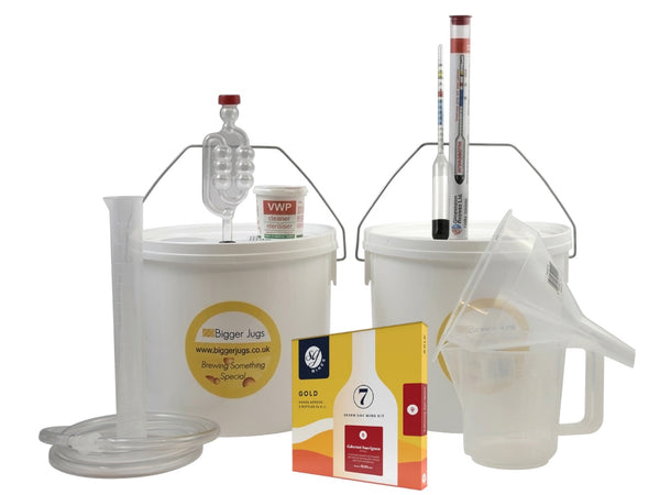 Starter Wine Making Set - 6 Bottle Size SG Wines Gold with Equipment - 7 Styles