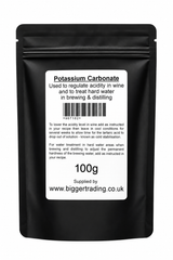 Potassium Carbonate 100g Resealable Pouch - Used to Regulate the Acidity in Wine & To Treat Hard Water in Brewing & Distilling