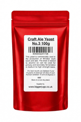 Bigger Jugs Red Packet Craft Ale Yeast No. 3 - 100g Supplied in Resealable Pouch