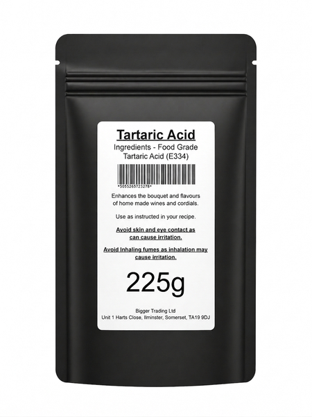 Tartaric Acid 225g Supplied in Heavy Duty Resealable Pouch