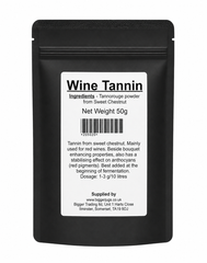 Wine Tannin (Tannorouge Powder) 50g Supplied in Heavy Duty Resealable Pouch