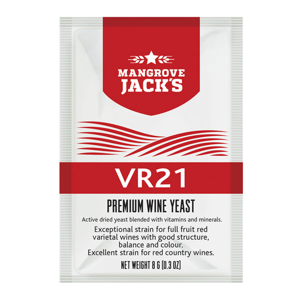 Yeast Sachet - Mangrove Jack's Premium VR21 Wine Yeast 8g - For Red Wines - SPECIAL OFFER AS BEST BEFORE IS 30/09/2026