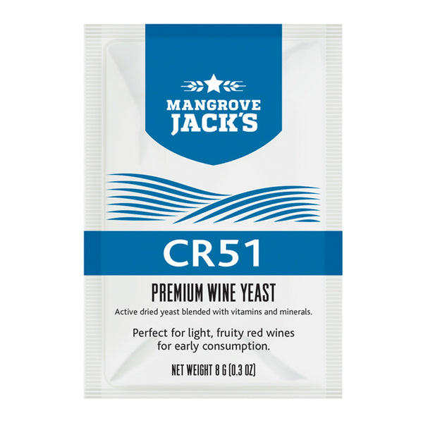 Yeast Sachet - Mangrove Jack's Premium CR51 Wine Yeast 8g - For Red Wines Intended For Early Consumption