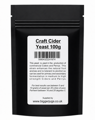 Bigger Jugs Craft Cider Yeast 100g - Supplied in Resealable Pouch - For Rapid Clean Fermentation of All Types of Cider & Perrys