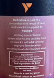 Youngs Definitive Red Wine Enricher 250ml Bottle - Red Grape Juice Concentrate