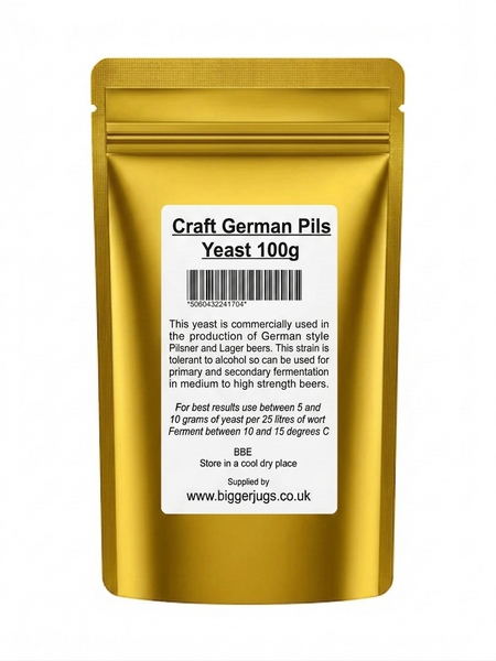 Bigger Jugs Gold Packet Craft German Pils / Lager Yeast - 100g Supplied in Resealable Pouch