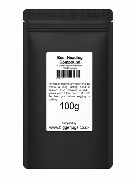 Beer Heading Compound 100g - Supplied in Resealable Pouch - Use to Ensure a Long Lasting Head on Home Brewed Beers & Lagers