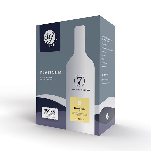 SG Wines (Formerly Solomon Grundy) Platinum 30 Bottle 7 Day Wine Kit - Pinot Grigio