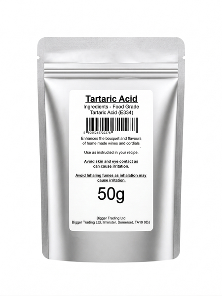 Tartaric Acid 50g Supplied in Heavy Duty Resealable Pouch