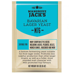 Yeast Sachet - Mangrove Jack's Craft Series Bavarian Lager M76 Yeast 10g