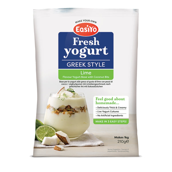 EasiYo Greek Style Lime With Coconut Bits Flavoured Yogurt Sachet 210g