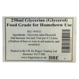 Glycerine (Glycerol) 250ml - To Aid Maturing & Smoothing of Homemade Wines - Also Excellent in Homemade Sorbet Making