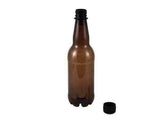Bigger Jugs Amber PET Bottles 500ml with Tamper Evident Caps - Carton of 24