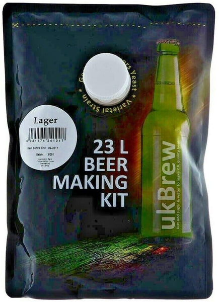 ukBrew Lager 1.6Kg Beer Kit Makes 40 Pints (23 Litres)