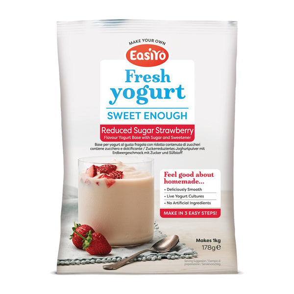EasiYo Sweet Enough Strawberry Flavoured Yogurt Sachet 178g