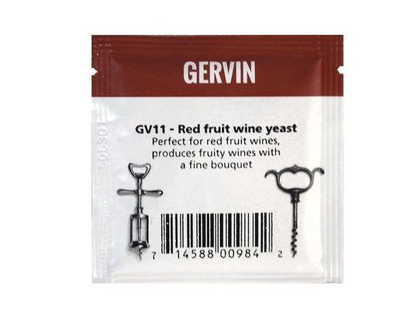 Yeast Sachet 5g - Gervin GV11 Red Fruit Wine Yeast - Excellent for Blackberry & Elderberry Wines