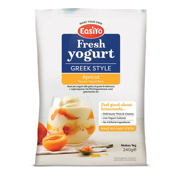 EasiYo Greek Style Apricot Flavoured Yogurt Sachet 240g