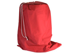 Red Poly-Cotton Gift Sack With White Rope Drawstring - Large Size