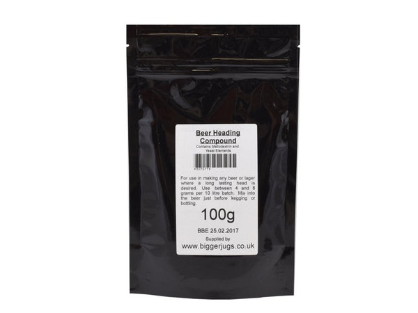 Beer Heading Compound 100g - Supplied in Resealable Pouch - Use to Ensure a Long Lasting Head on Home Brewed Beers & Lagers