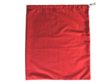 Red Poly-Cotton Gift Sack With White Rope Drawstring - Smaller Size