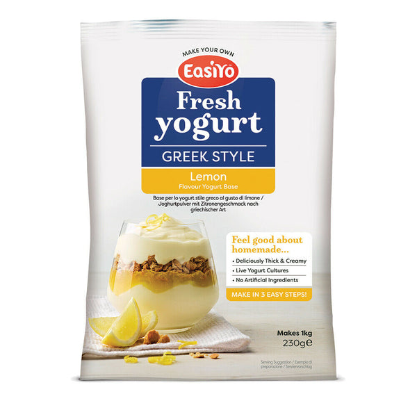 EasiYo Greek Style Lemon Flavoured Yogurt Sachet 230g