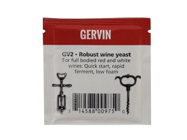 Yeast Sachet 5g - Gervin GV2 Robust Wine Yeast - For Full Bodied Red and White Wine Types