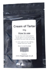 Cream of Tartar 50g - Supplied in Resealable Pouch -  For Making Wine, Beer, & Cordials 